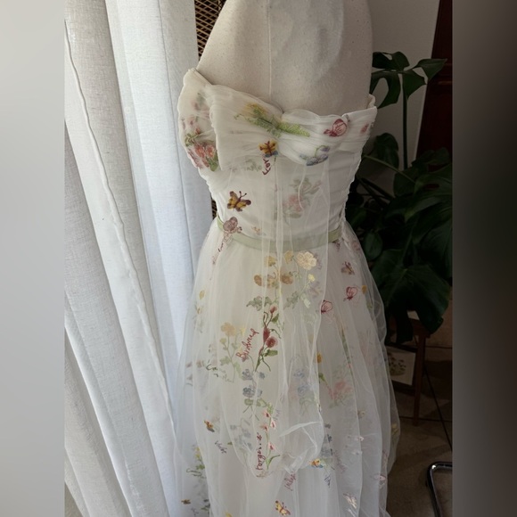 Flower long sleeve embroidery formal maternity tulle Floral Dress bridal - Picture 4 of 7